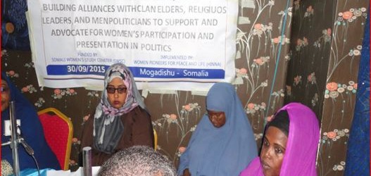 BUILDING ALLIANCE WITH RELIGIOUS LEADERS, CLAN ELDERS, TRADITIONAL ELDERS AND MEN POLITICIANS TO SUPPORT AND ADVOCATE FOR WOMEN’S PARTICIPATION AND REPRESENTATIO IN POLITICS